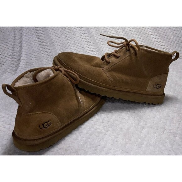 UGG Neumel Chukka Suede Chestnut Lace-up Boots Men's 3236 Size 11 Pre Owned - Picture 1 of 10